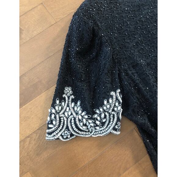 Laurence Kazar vintage beaded, sequins & pearl top size large - Picture 5 of 11